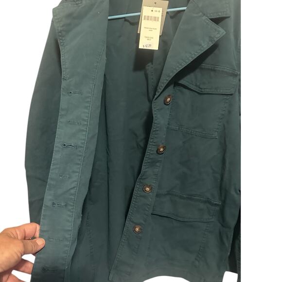 Delithe Trading Co Utility Jacket Teal Green Belted Lightweight Size M NWT - Picture 3 of 4